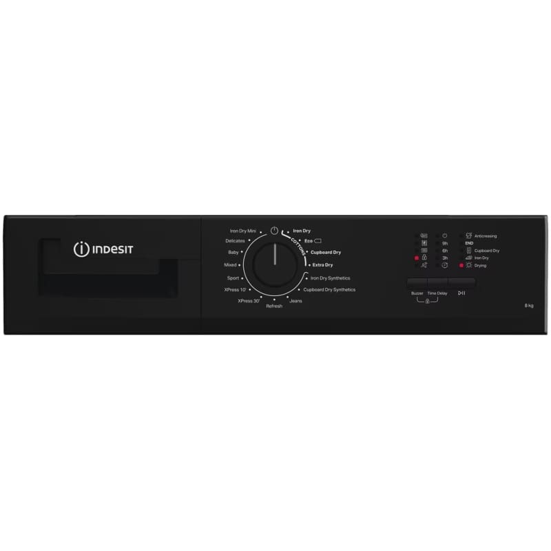 Indesit Dryer 8KG Condenser Sensor Dry Black 15 cycles - Image 3
