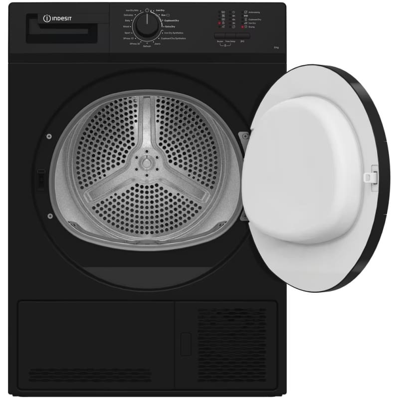 Indesit Dryer 8KG Condenser Sensor Dry Black 15 cycles - Image 2