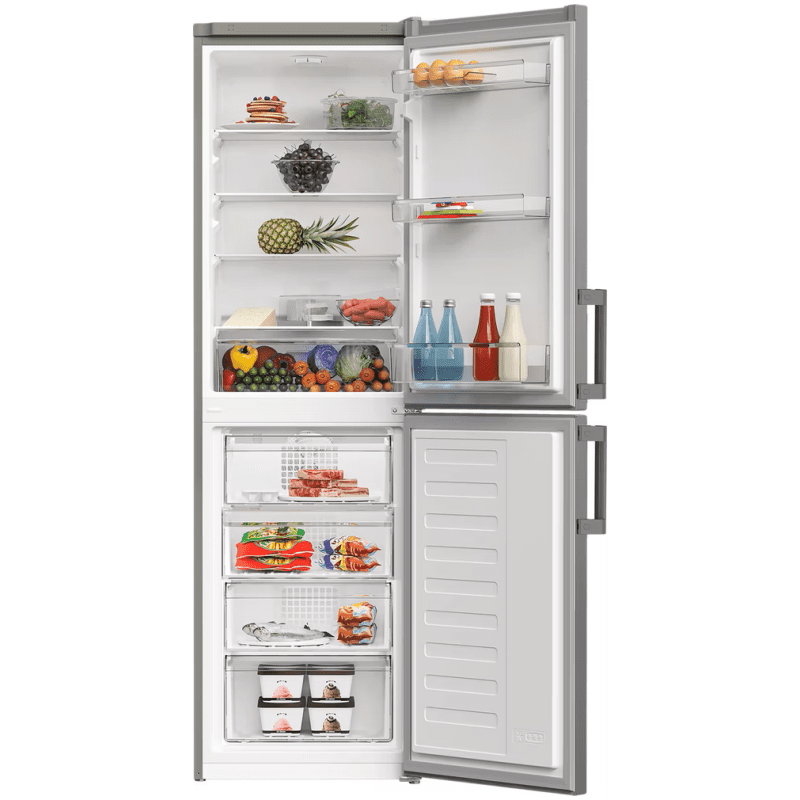 Freestanding 50/50 Fridge Freezer, No Frost Technology, 270 Litre, Silver - Image 2