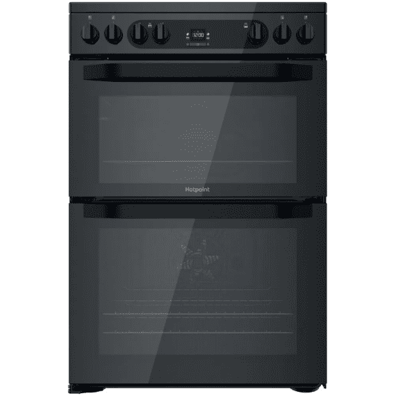 60cm Black Double Cooker with Ceramic Hob