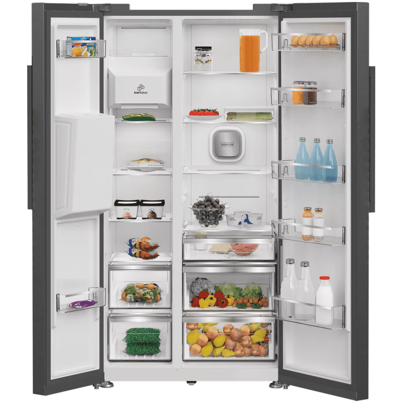 Dual No Frost Side by Side American Fridge Freezer with FreshShield - Inox - 91CM - 571L - Image 2