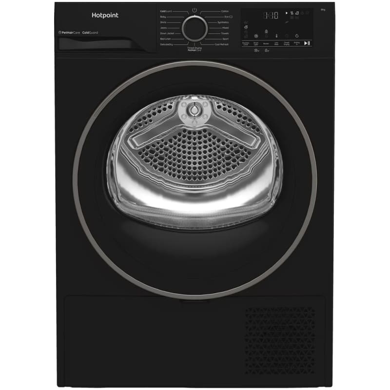 Hotpoint 8KG - Heat Pump Tumble Dryer with PetHair Care Black