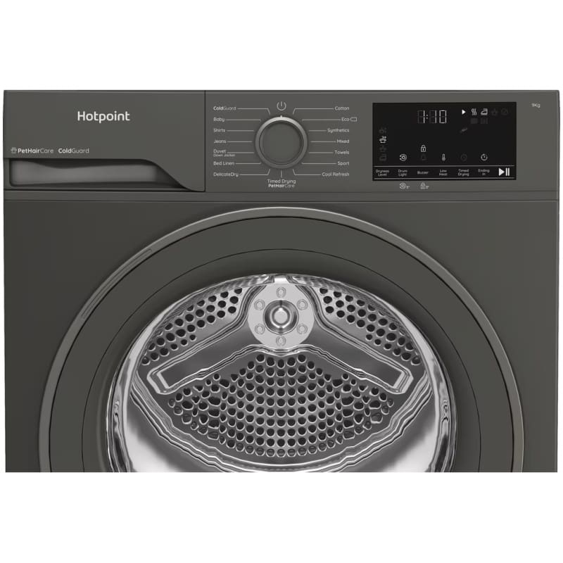 Hotpoint 9KG - 60cm Heat Pump Tumble Dryer with PetHairCare Dark Grey - Image 3