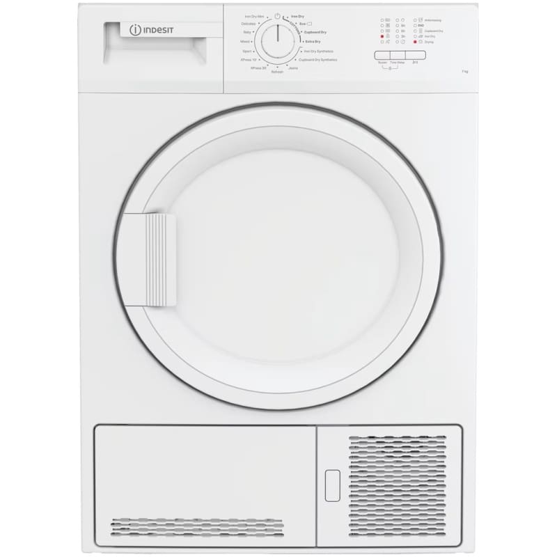 Indesit Dryer 7KG Condenser Sensor Dry White 15 cycles