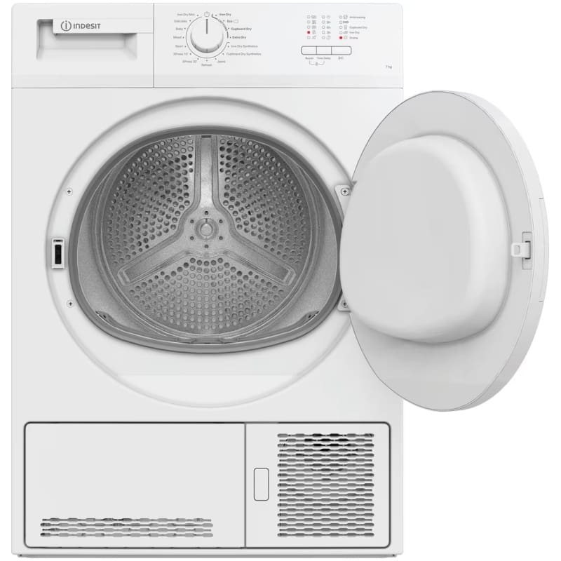 Indesit Dryer 7KG Condenser Sensor Dry White 15 cycles - Image 2