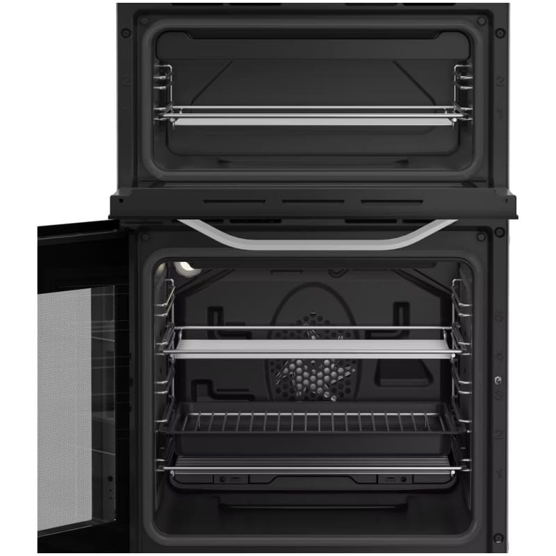 Hotpoint HDE5VDCW 50cm Electric Double Cooker with Ceramic Hob - White - Image 2