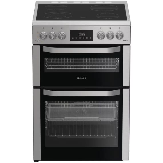 Hotpoint HDE6VDCASX 60cm Electric Double Cooker with Air Fry - Stainless Steel