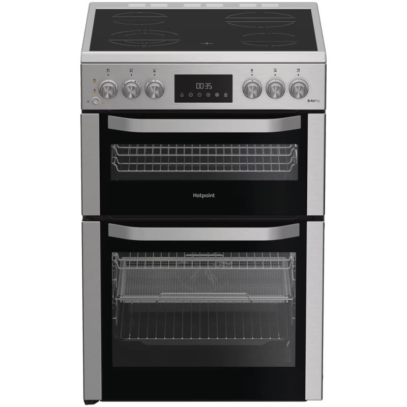 Hotpoint HDE6VDCASX 60cm Electric Double Cooker with Air Fry - Stainless Steel