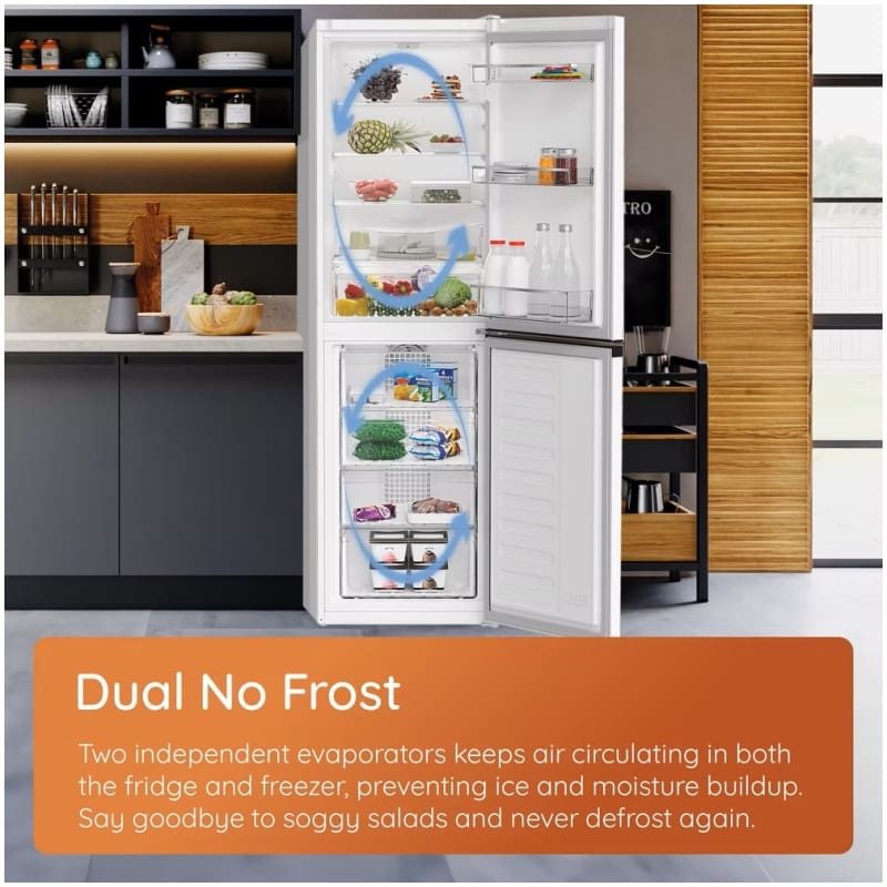 Hotpoint Dual No Frost 60/40 Fridge Freezer with Even Flow - White - 60CM - 316L - Image 3