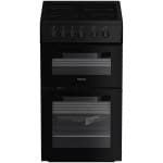 Hotpoint HTE5VCW 50cm Electric Twin Cooker with Ceramic Hob - Black