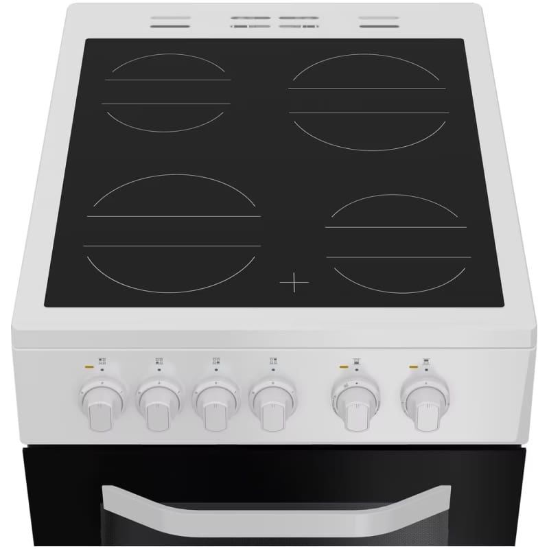 Hotpoint HTE5VCW 50cm Electric Twin Cooker with Ceramic Hob - White - Image 2