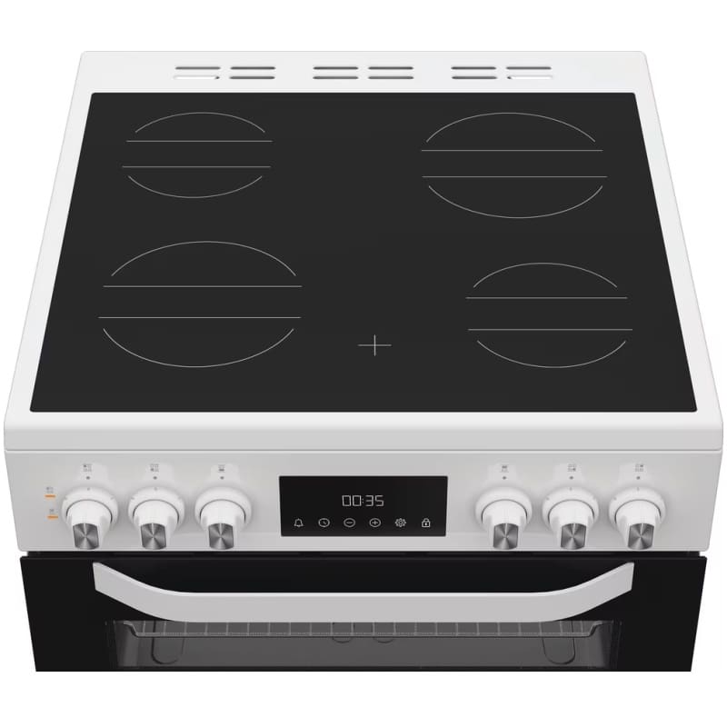 Hotpoint HTE6VDCW 60cm Electric Twin Cooker with Multiflow - White - Image 3