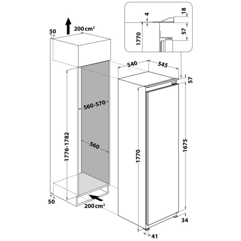 Hotpoint Integrated Tall Fridge with Ice Box - 54CM - 292L - Image 2