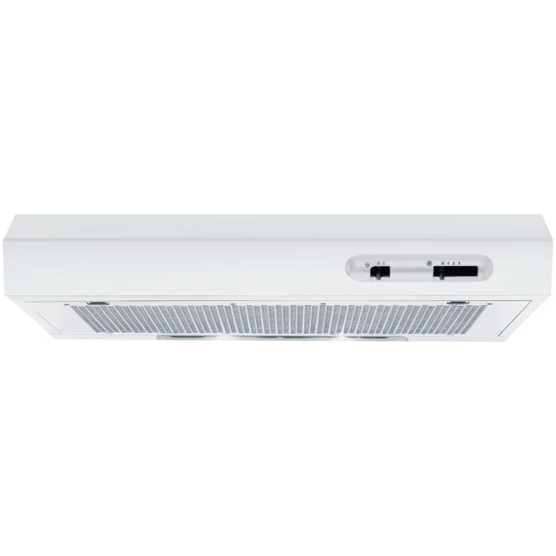 Indesit 60CM Visor Hood - Slider Control - White With Synthetic Grease Filter - 52 / 71 Db