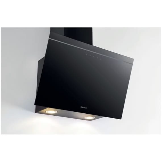 Hotpoint 60CM Vertical Hood - Touch Control - Black With Dishwashable Aluminium Grease Filter - 52 / 65 Db