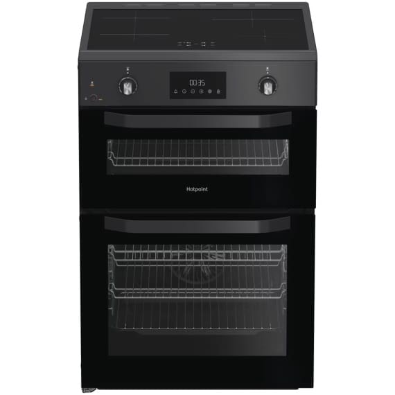 Hotpoint HDE6IDC2SA 60cm Electric Double Cooker with Induction Hob - Anthracite