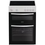Indesit ITE6VMW 60cm Electric Twin Cooker with Ceramic Hob - White