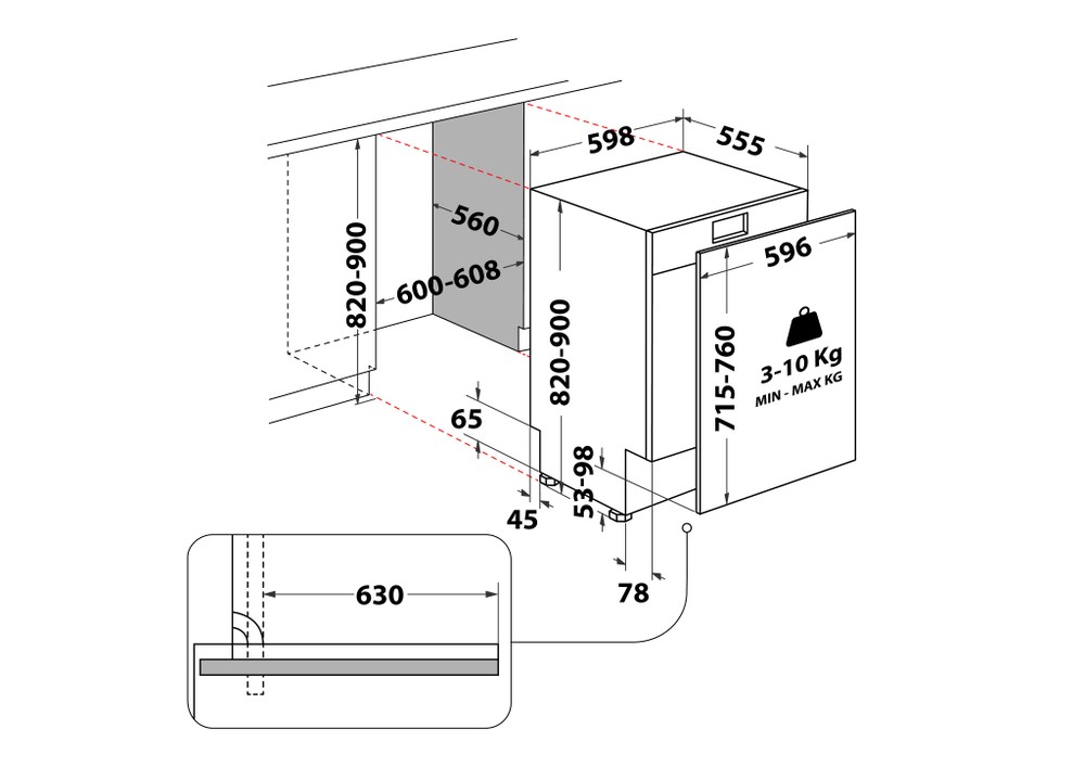 Hotpoint Maxi Space Tub BI Full Size Dishwasher 16 Place Set 9.9 L 10 Progs - Image 2