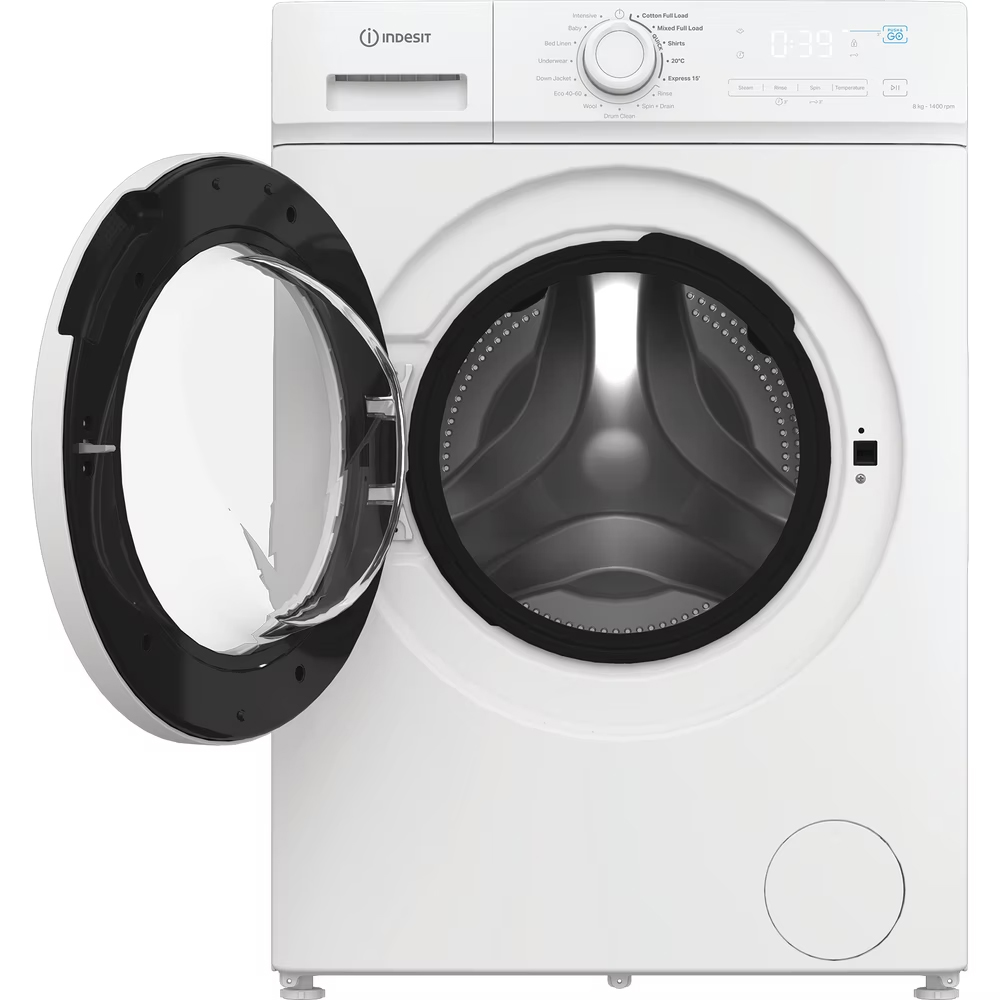 Indesit Push&Go 8kg Washing Machine with Steam Technology - White - Image 2