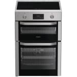 Hotpoint HDE6IDC2X 60cm Electric Double Cooker with Induction Hob - Stainless Steel