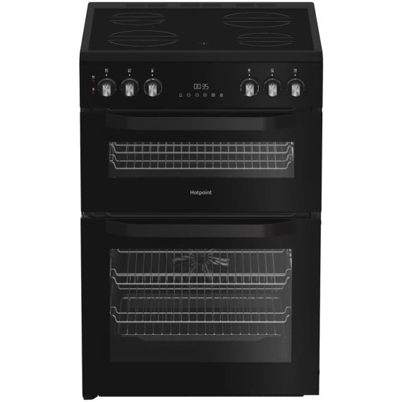 Hotpoint HDE6VDC2B1 60cm Electric Double Cooker with Multiflow - Black