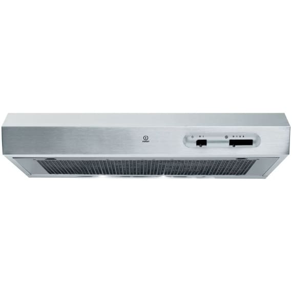 Indesit 60CM Visor Hood - Slider Control - Stainless Steel With Synthetic Grease Filter - 52 / 71 Db