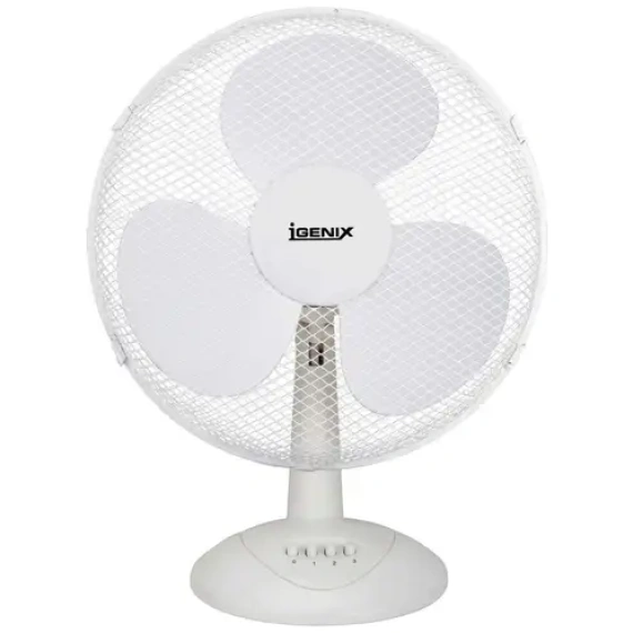 Igenix 12" White Desk Fan