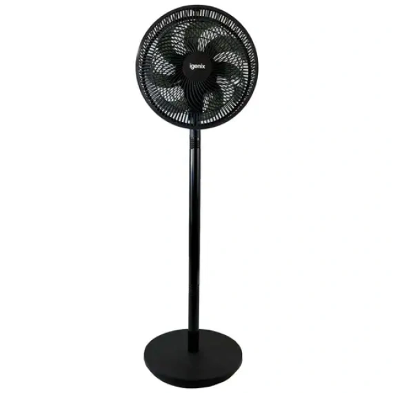Igenix 12" 7 Bladed Pedestal Fan Black