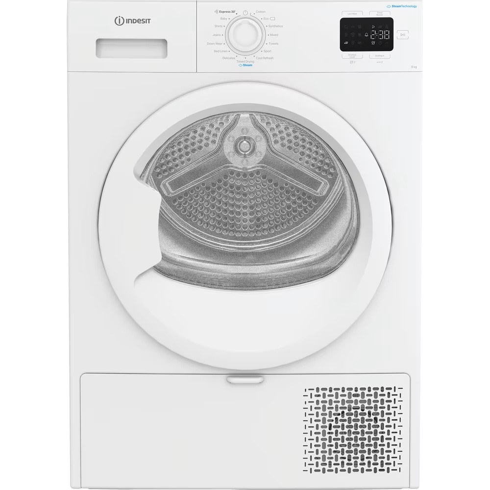 Indesit Hotpoint 8kg Heat Pump Tumble Dryer with Steam Technology - White