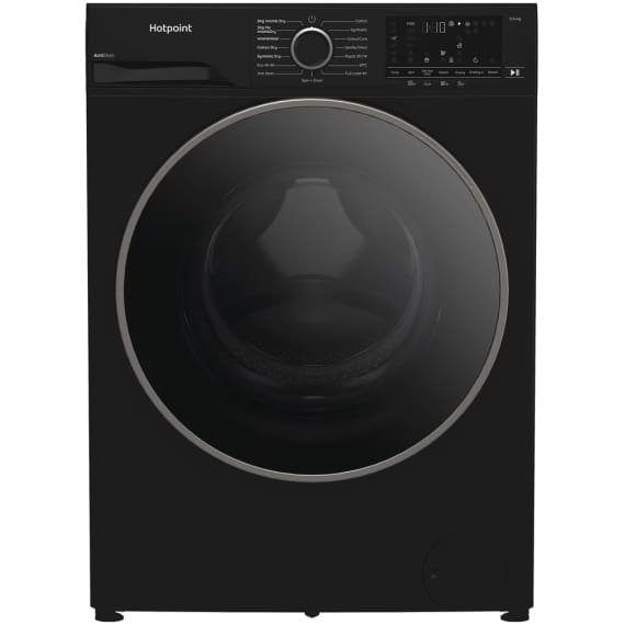 Hotpoint freestanding washer dryer: 9kg Piano Black